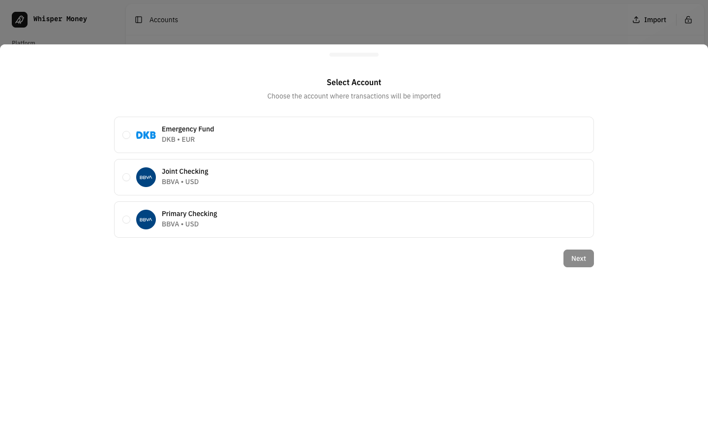 Import transactions in seconds