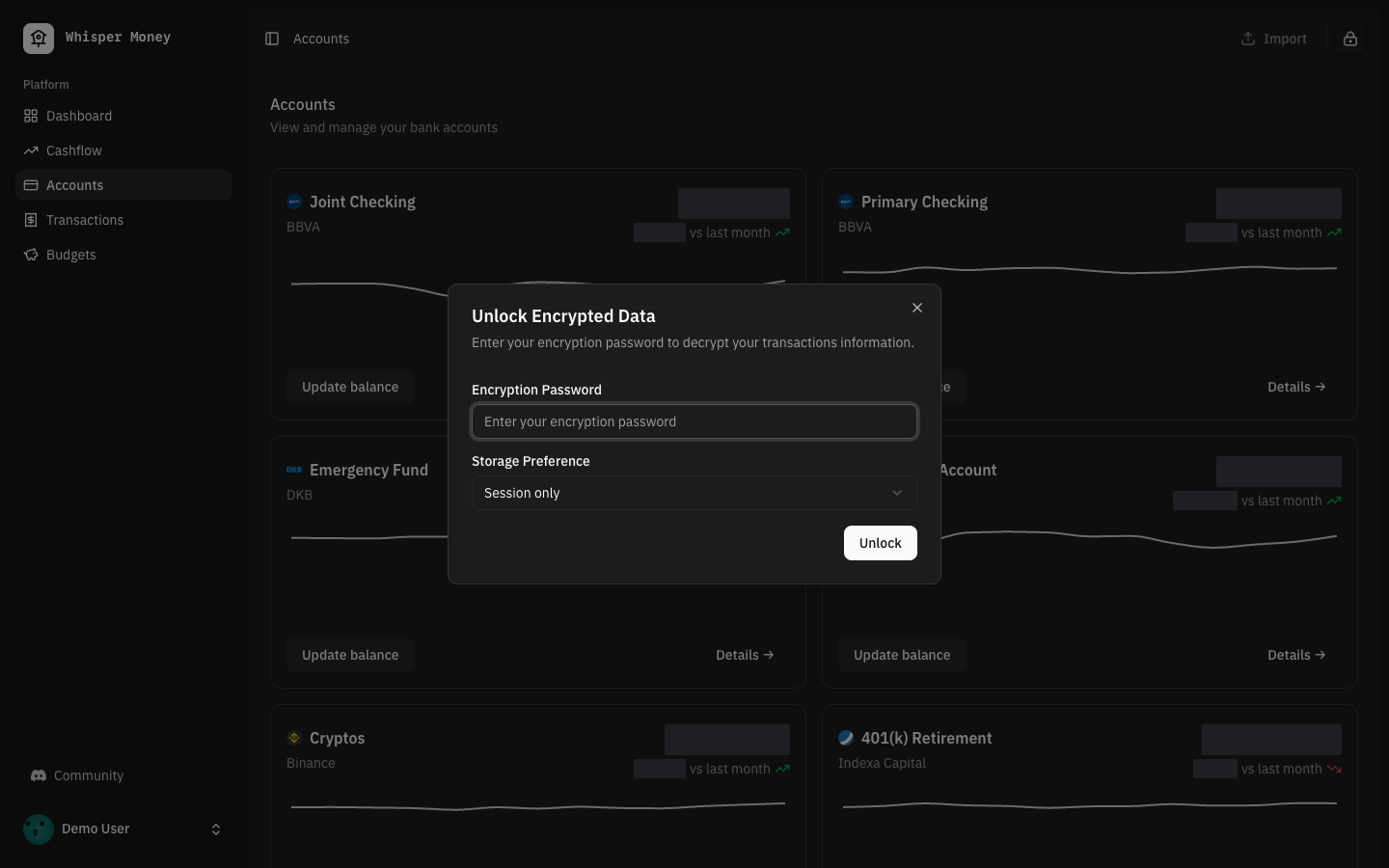 Your data encrypted and private
