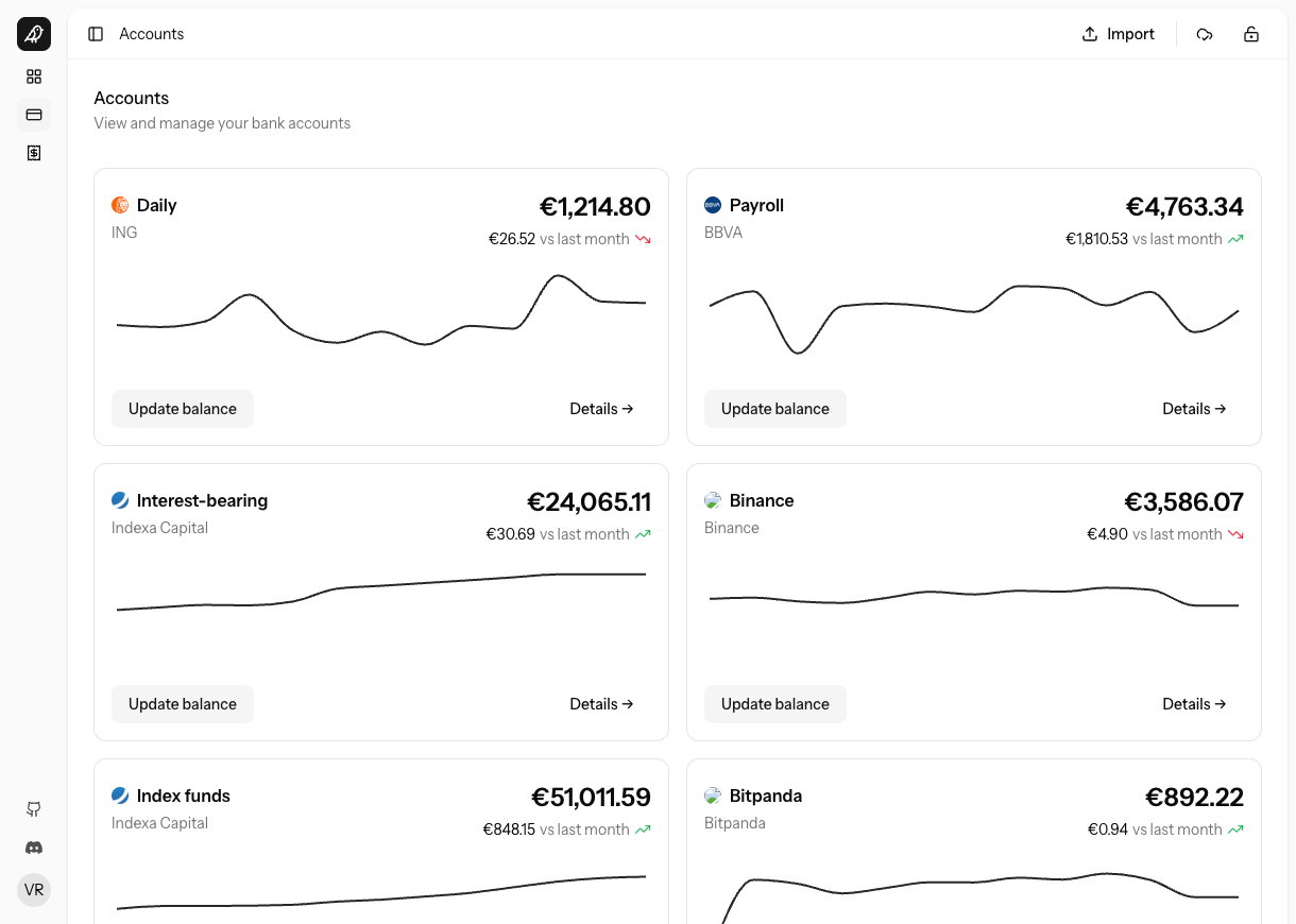 Manage all your accounts in a single place